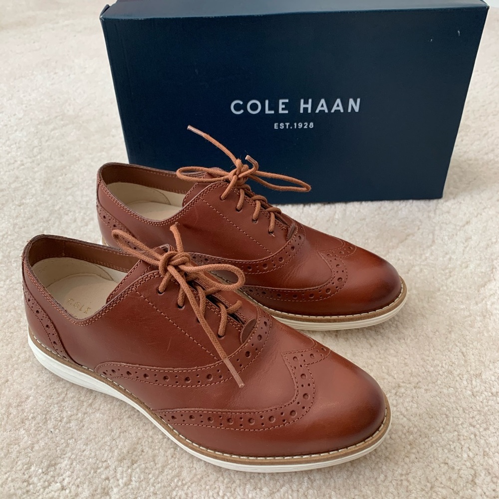 Cole Haan Brown Leather Wingtip Sneakers